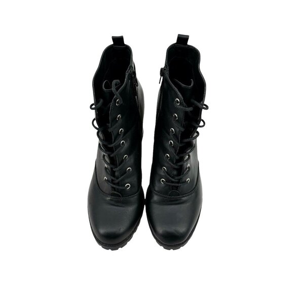 David Aaron Bootie Women's Size 9 Black Lauren 416-0616 Laces Front Side Zipper - Picture 6 of 12